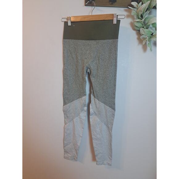 Aerie Green Color Block Ombre Leggings Active Gym Sz S - Picture 1 of 2